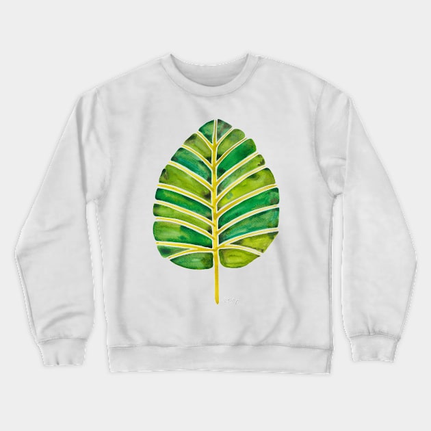 Green Alocasia Crewneck Sweatshirt by CatCoq